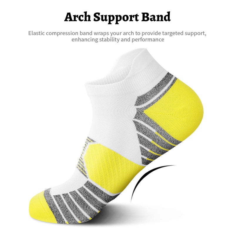 PAPLUS Compression Running Socks Women (6 Pairs), Ankle Athletic Socks Low Cut with Arch Support - Image 4