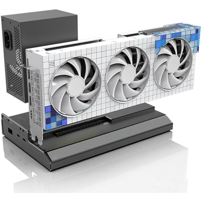 rayihni GPU ENCLOSURE FOR THUNDERBOLT3, USB4.0 40GBPS LAPTOP EXTERNAL GPU DOCK STATION, SUPPORT 60W PD CHARGING, RJ45 ETHERNET, COMPATIBLE WITH NVIDIA/PCIE, DAISY CHAIN, DC/ATX/SFX - Image 1