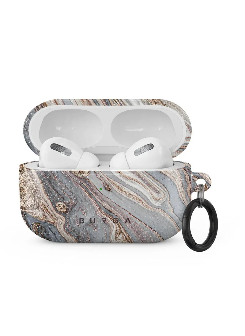 بورجا حافظة Burga Airpod الصلبة متوافقة مع حافظة شحن Apple Airpods PRO 2019، حافظة لطيفة من الرخام الوردي ومربى التوت للنساء، غطاء حماية من البلاستيك الصلب