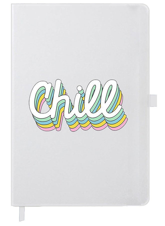 Theodor Designer A5 Thick White Hardcover Notebook Chill - Image 1