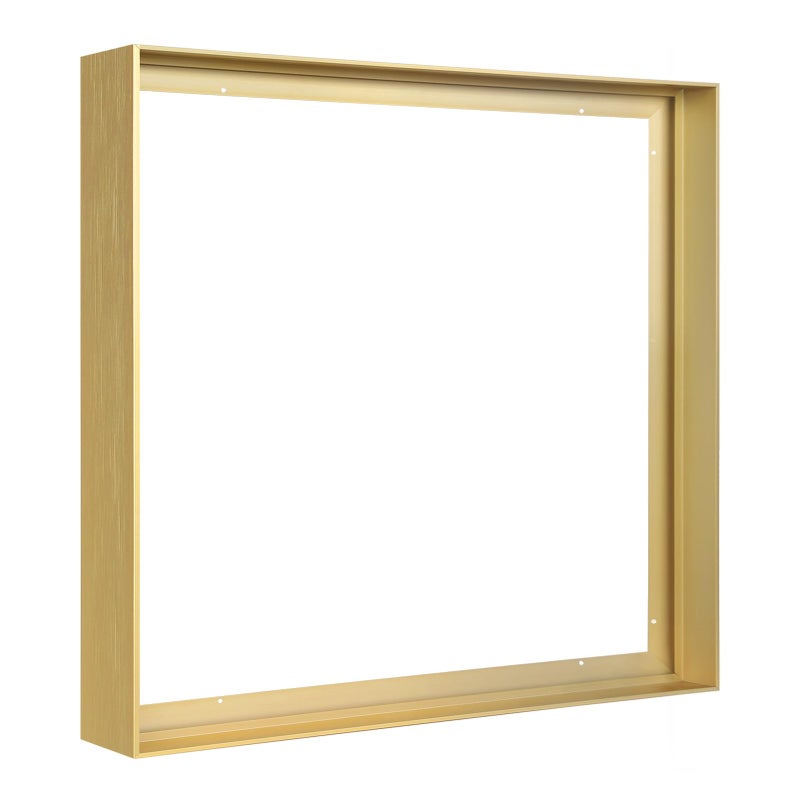 FOLKOR Floater Frame for 36x36 Canvas Paintings, DIY Metal Floating Frame with 1.5” Deep for Artists Designers Landscape Portrait Artwork, Modern Home Office Wall Decor (Gold) - Image 1