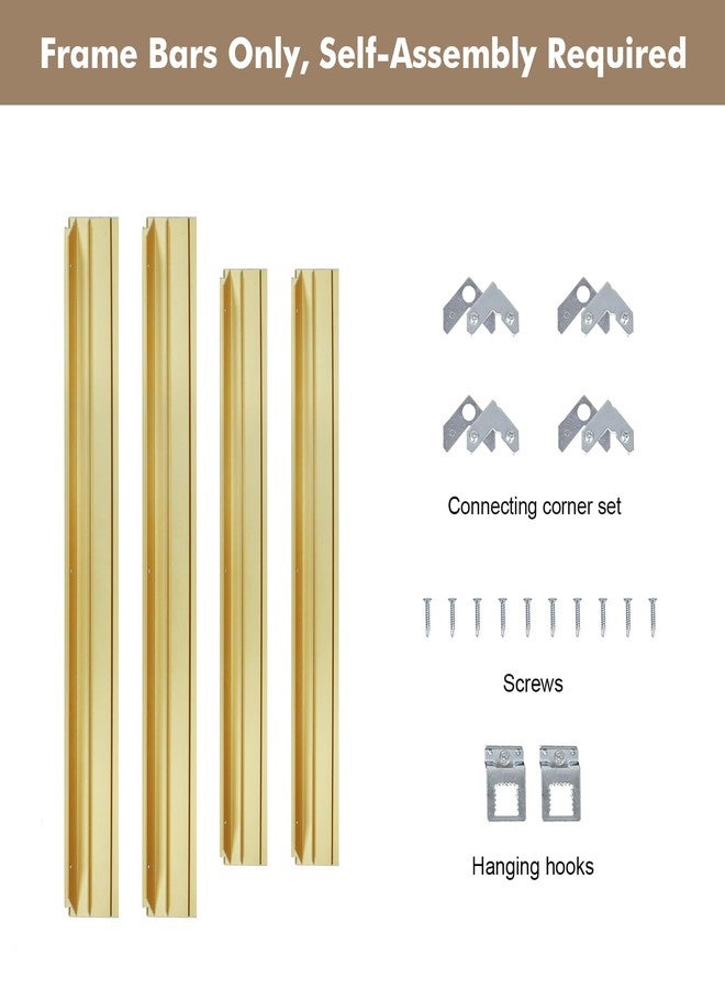 FOLKOR Floater Frame for 36x36 Canvas Paintings, DIY Metal Floating Frame with 1.5” Deep for Artists Designers Landscape Portrait Artwork, Modern Home Office Wall Decor (Gold) - Image 2