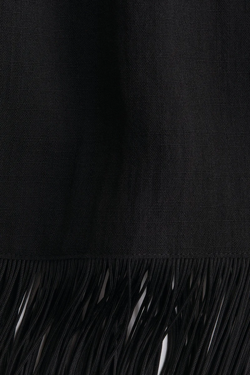 H&M Fringed shoulder-pad dress