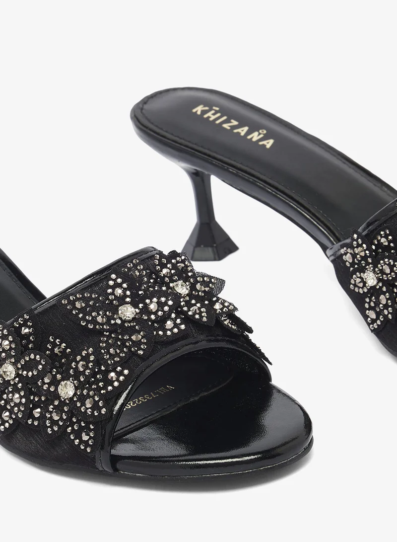 Khizana Black Heeled Sandals for Women | Best Price UAE
