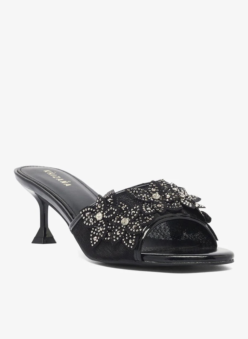 Khizana Black Heeled Sandals for Women | Best Price UAE