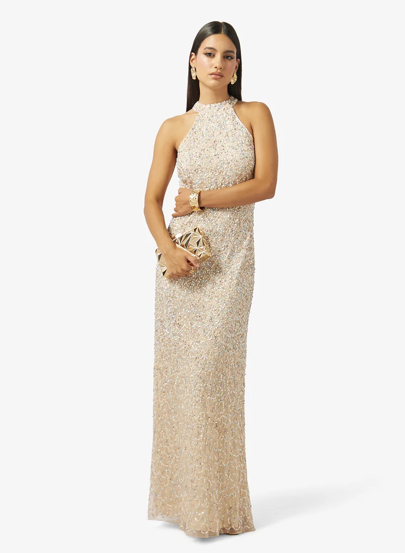 Namshi x  Halter Neck Embellished Dress for Women | Best Price UAE