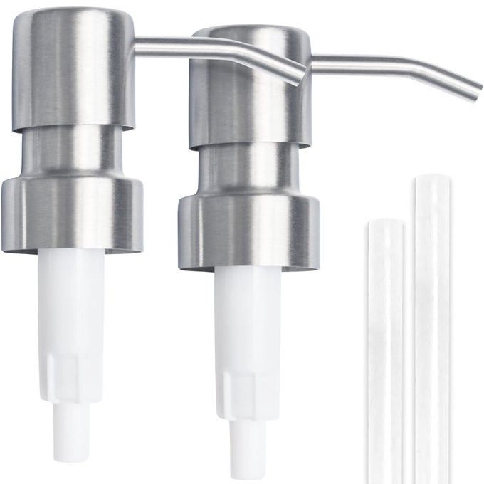 BATHROOM COUNTERTOP SOAP DISPENSERS BRUSHED NICKEL 2 PACK