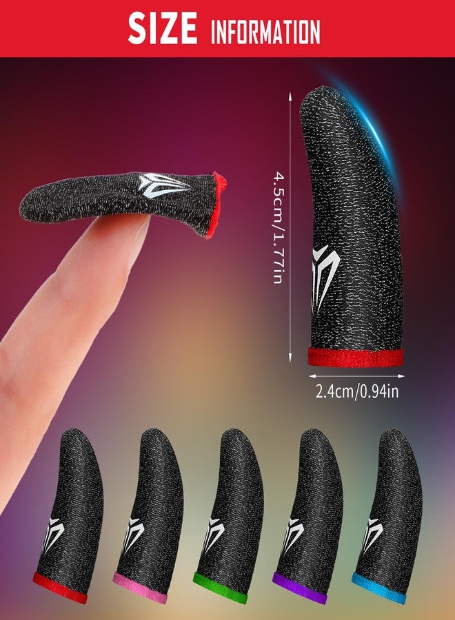 WLLHYF 10pcs Mobile Phone Gaming Finger Sleeves, Breathable Smooth Feel Gamer Compression Support Thumb Cover Anti-Sweat Mobile Gaming Stabilizer fit All Touchscreen Phone Tablet Devices - Image 2