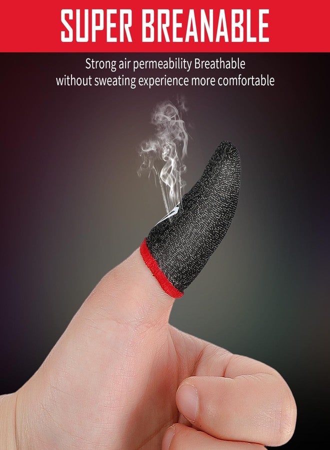 WLLHYF 10pcs Mobile Phone Gaming Finger Sleeves, Breathable Smooth Feel Gamer Compression Support Thumb Cover Anti-Sweat Mobile Gaming Stabilizer fit All Touchscreen Phone Tablet Devices - Image 4