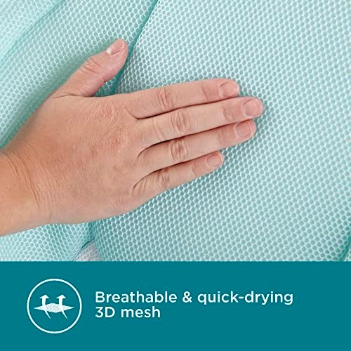 Contours Cozy Infant Sink Bather – Soft Baby Bath Seat for Newborns 0-6 Months, Plush 3D Mesh Cushion, Quick-Dry, Supportive Baby Bathtub for Sink – Mint Blue - Image 3