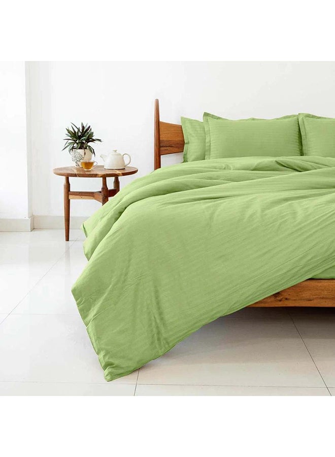 HOTEL COLLECTION Stripe Double Green Duvet Cover set with 2 Pillow Case 220x240 cm - Image 1