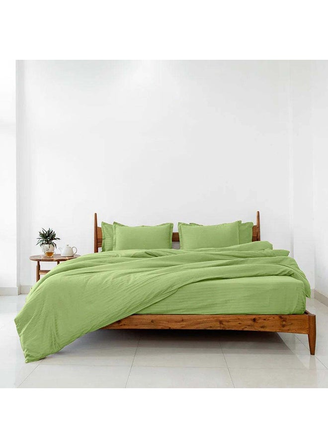 HOTEL COLLECTION Stripe Double Green Duvet Cover set with 2 Pillow Case 220x240 cm - Image 4