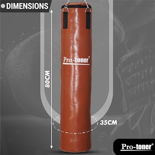 Protoner Boxing Training Set, 48-Inch Punching Bag with Gloves, and Chain, Black (Unfilled Tan Bag+Chain) - Image 5