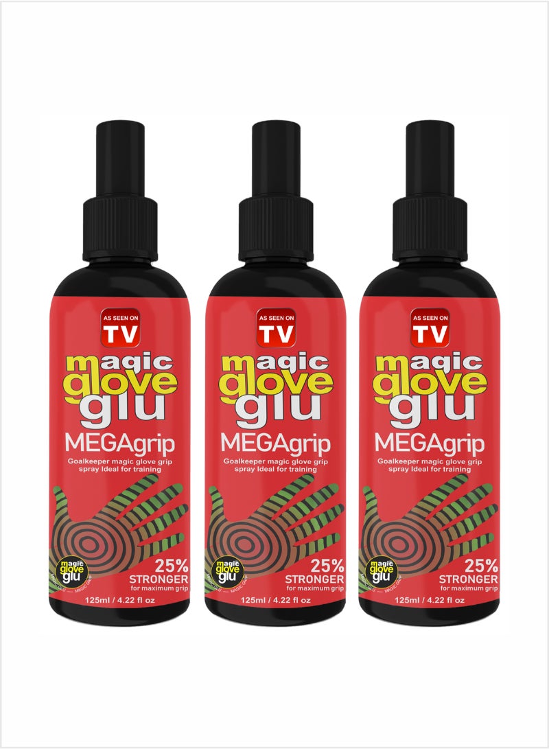 AS SEEN ON TV Magic gloveglu MEGAgrip Goalkeeper Glove Grip Spray 125ml Pack Of 3 