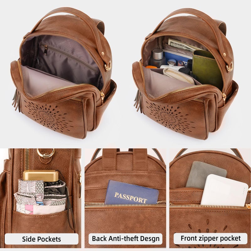 APHISON Backpack Purse for Women Cute PU Leather Backpacks Ladies Casual Lightweight Travel Daypack Waterproof - Image 3