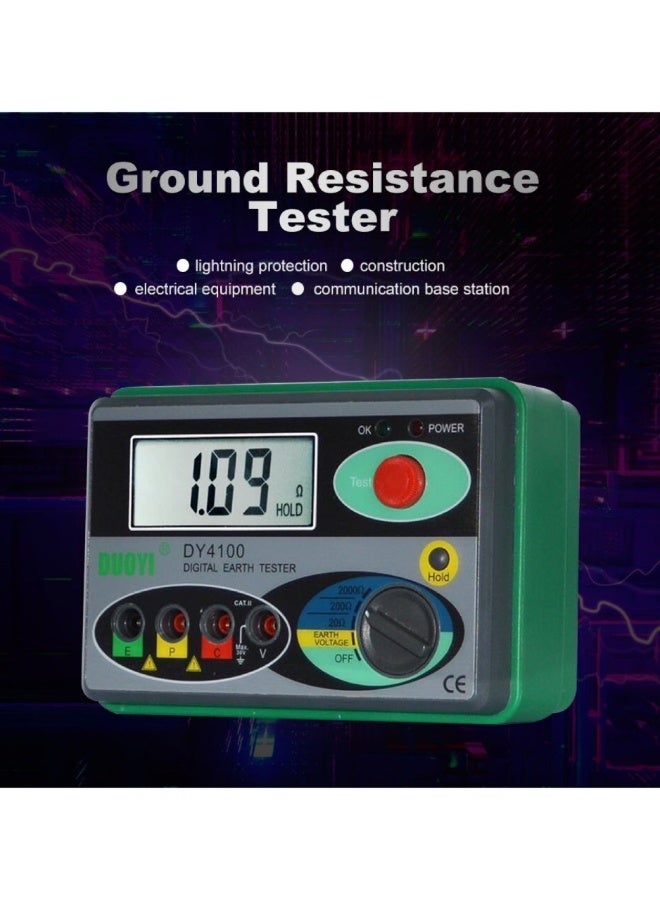 DUOYI م Tester المقاومة الأرضية الرقمية ميغرس حمايات مقياس مقاومة الأرض المقاومة الأرضية م Tester المقاومة الأرضية مقياس مقاومة الأرض أداة مقاومة الأرض ميغومتر - Image 4
