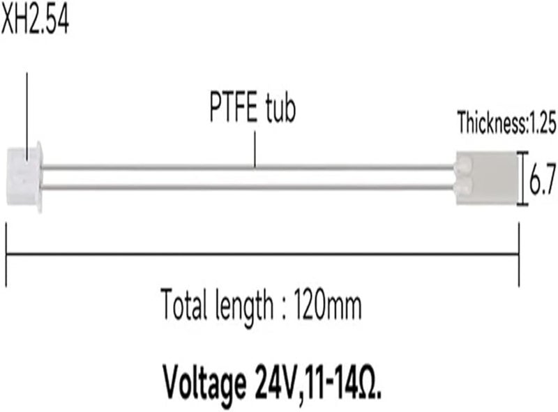 P1P X1C 3D Printer Hotend Heater Thermistor Ceramic Heating Tube 24V Accessory 1pcs P1P - Image 3