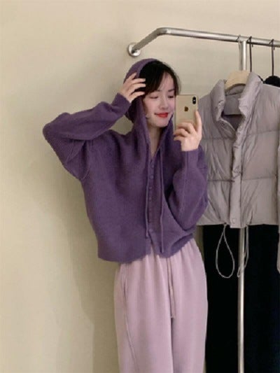Loose Fit Knitwear for Women Purple - Image 1