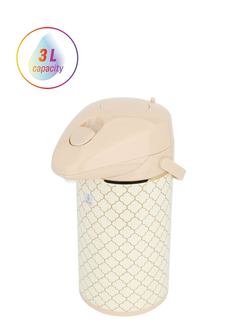Alsaif Gallery - Jaguar Beige Golden Thermos 3L Pressure - Image 1