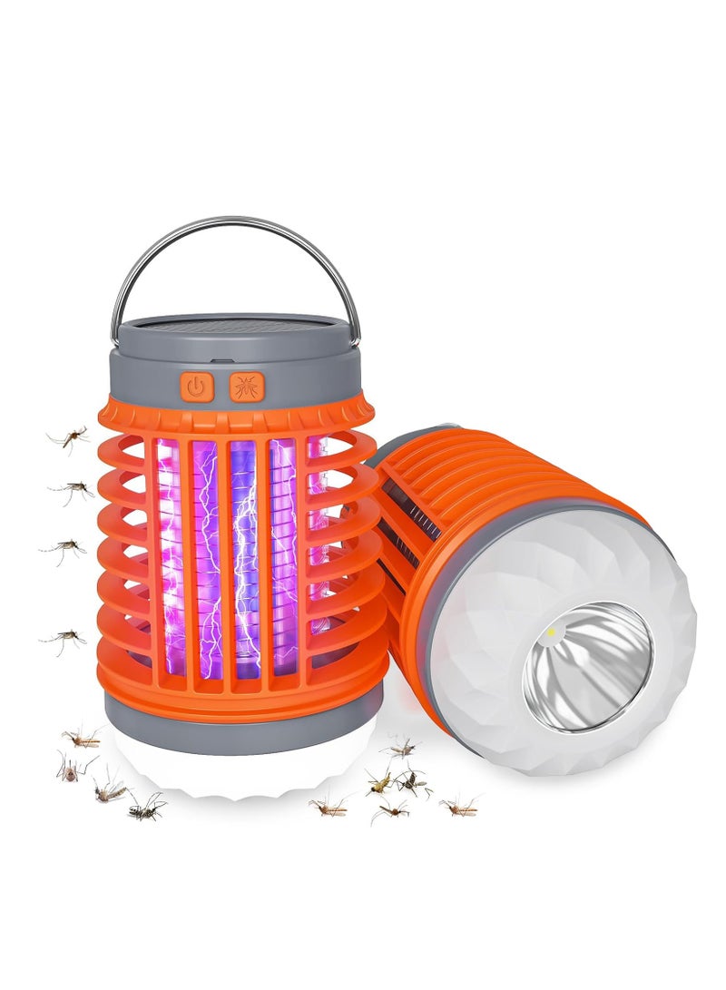 Mosquito Zapper, Solar Bug Zapper, Electric IPX6 Waterproof Bug Zapper, 3 in 1 Portable USB Rechargeable Camping Light, for Patio, Home, Kitchen, Backyard - Image 1