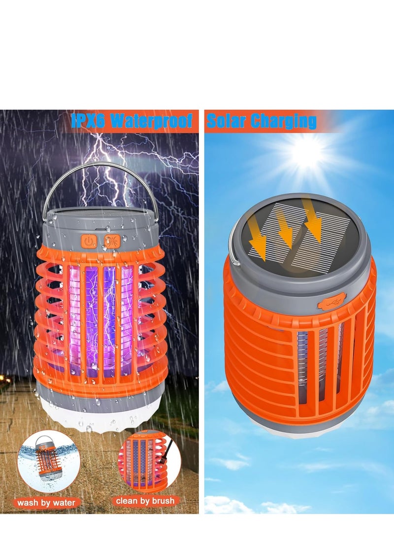 Mosquito Zapper, Solar Bug Zapper, Electric IPX6 Waterproof Bug Zapper, 3 in 1 Portable USB Rechargeable Camping Light, for Patio, Home, Kitchen, Backyard - Image 4