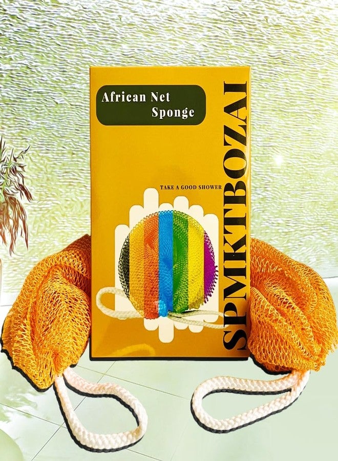 SPMKTBOZAI African Net Sponge Authentic, African Exfoliating Sponge Real African Net Black Owned, African Bath Sponge Back Scrubber for Shower Loofah Bathing Accessories (Orange, 1 Pieces) - Image 5