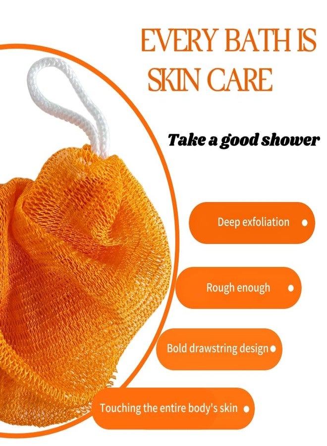 SPMKTBOZAI African Net Sponge Authentic, African Exfoliating Sponge Real African Net Black Owned, African Bath Sponge Back Scrubber for Shower Loofah Bathing Accessories (Orange, 1 Pieces) - Image 2