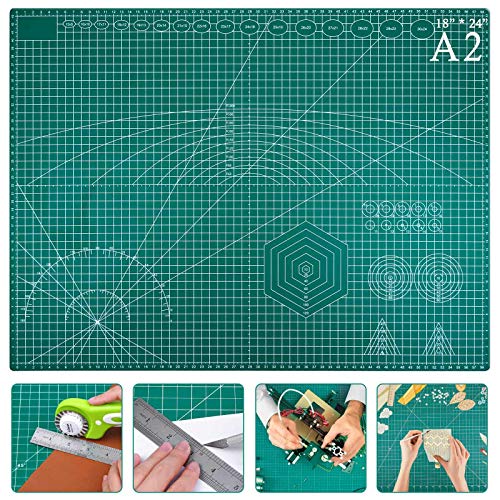 anezus Polyvinyl Chloride 18" x 24" Large Self Healing Sewing Craft Mat - Double Sided Rotary Cutting Mat for Quilting, Scrapbooking, and Crafting, White - Image 1