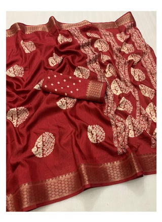 Soft Cotton Crape Batik Print Red Sari With Zari Woven Border Plus Unstitched Blouse - pzsku/ZADD8AE20C16A042AC00CZ/45/1746226731/029cdf9c-cb18-4e35-8abe-1267324430de