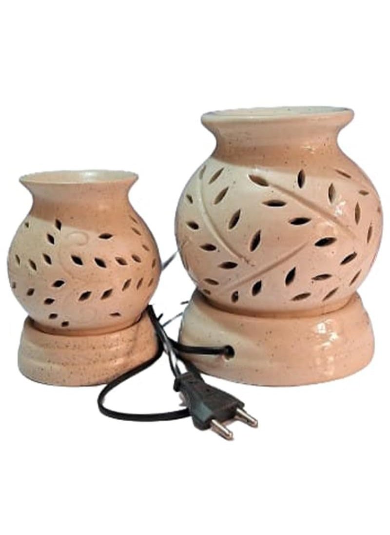 KRAFTLIK HANDICRAFTS Kraftlik Handicrafts Fragrances Ceramic Electric Aroma Diffuser Oil Burner Electric Diffuser Burner with Oil for RoomOfficeHome Decor EthinicBig Mini  - Image 2