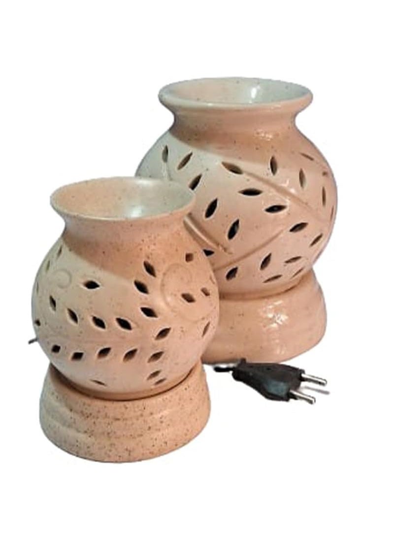 KRAFTLIK HANDICRAFTS Kraftlik Handicrafts Fragrances Ceramic Electric Aroma Diffuser Oil Burner Electric Diffuser Burner with Oil for RoomOfficeHome Decor EthinicBig Mini  - Image 3