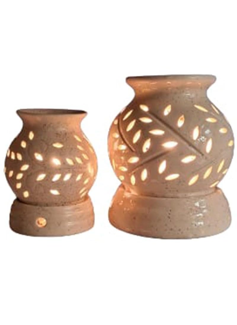 KRAFTLIK HANDICRAFTS Kraftlik Handicrafts Fragrances Ceramic Electric Aroma Diffuser Oil Burner Electric Diffuser Burner with Oil for RoomOfficeHome Decor EthinicBig Mini  - Image 1