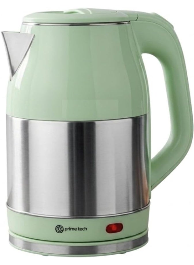 PRIME TECH Stainless Steel Electric Kettle 2.5L Capacity is a practical kettle that is perfect for quick hot drinks, stainless steel for long lasting durability and easy to clean (Green) - Image 3
