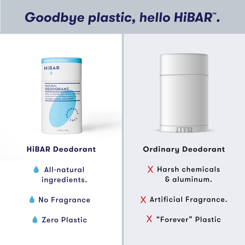 HiBAR Sensitive Deodorant 3-Pack - Unscented Natural Deodorant for Sensitive Skin - Aluminum-Free, Baking Soda-Free, Cruelty-Free, Travel-Friendly Size with Easy Push-Up Applicator - Image 4