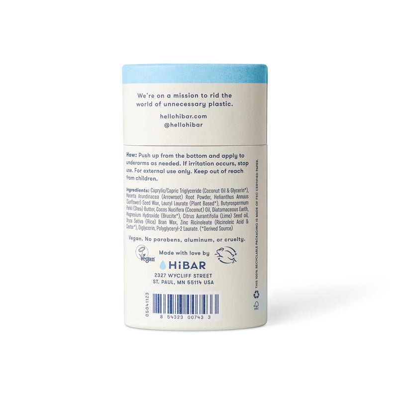 HiBAR Sensitive Deodorant 3-Pack - Unscented Natural Deodorant for Sensitive Skin - Aluminum-Free, Baking Soda-Free, Cruelty-Free, Travel-Friendly Size with Easy Push-Up Applicator - Image 5