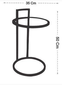 fan baytk Round side table in gold metal with tempered glass top - a touch of luxury and elegance in every corner, Dimensions: 35 cm diameter, 50 cm height.  - Image 4