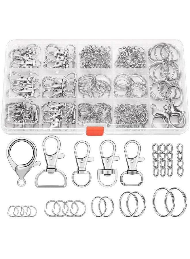 PAXCOO 300PCS Keychain Making Kit, Keychain Craft Supplies Including Key Chain Clips, Lanyard Snap Hooks, Key Rings and Jump Rings for Key Chain Making, Purse Making, Lanyard Making - Image 1