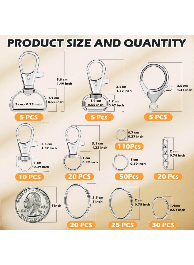 PAXCOO 300PCS Keychain Making Kit, Keychain Craft Supplies Including Key Chain Clips, Lanyard Snap Hooks, Key Rings and Jump Rings for Key Chain Making, Purse Making, Lanyard Making - Image 2