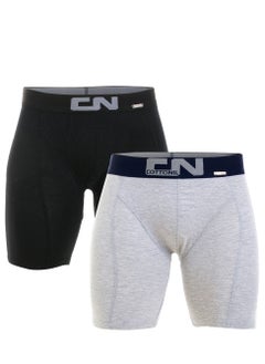 Pack Of 2 Elastic Waist Slip On Men Plain Boxers