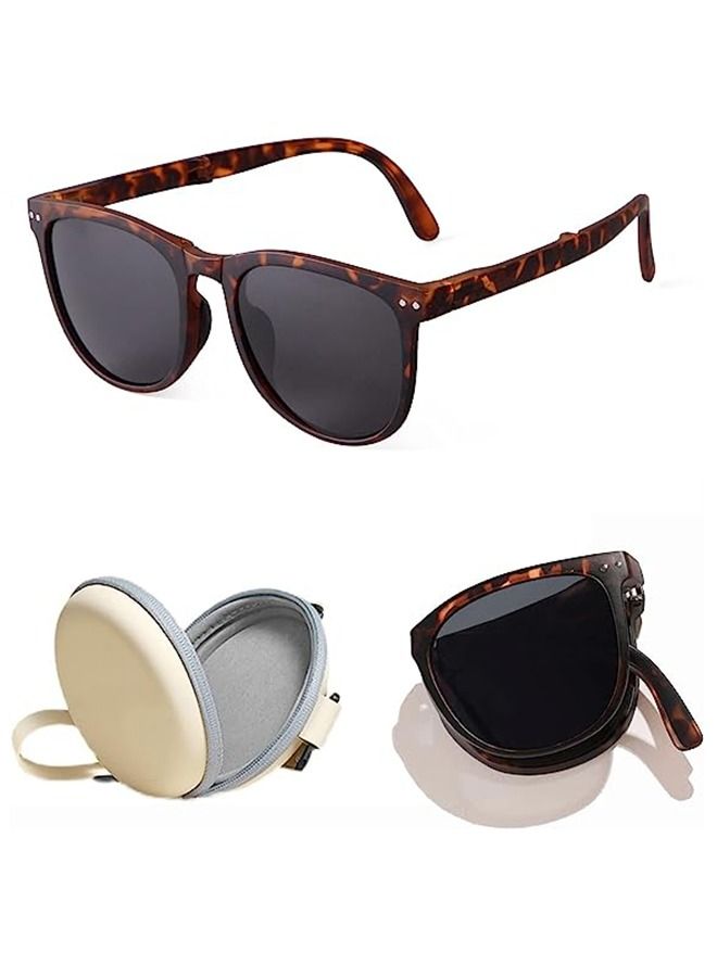 Unique Foldable Sunglasses For Women Men, Square Folding Easy Carry Shades UV400 Protection Lens Suitable for running, driving, traveling,hiking and other outdoor sports-Amber . - Image 1