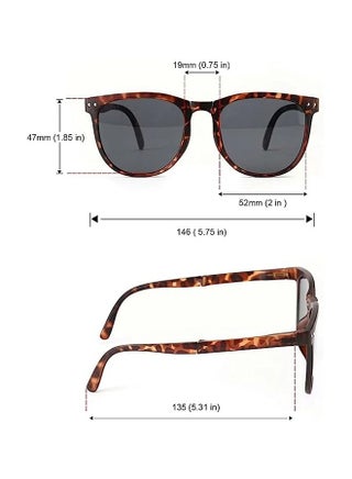 Foldable Sunglasses For Women Men, Square Folding Easy Carry Shades UV400 Protection Lens Suitable for running, driving, traveling,hiking and other outdoor sports-Amber . - view 2