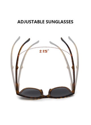 Foldable Sunglasses For Women Men, Square Folding Easy Carry Shades UV400 Protection Lens Suitable for running, driving, traveling,hiking and other outdoor sports-Amber . - view 3