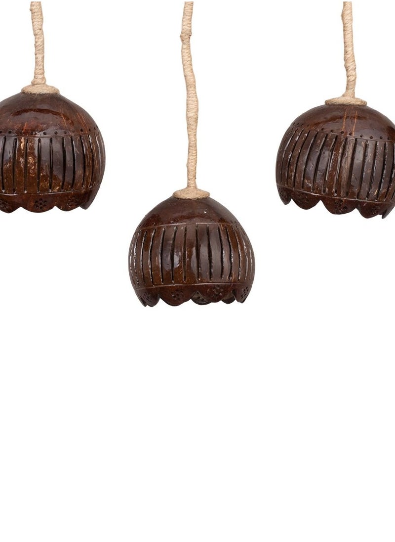 N & H Dining Table Cage Coconut Shell Hanging Lights  - Image 4