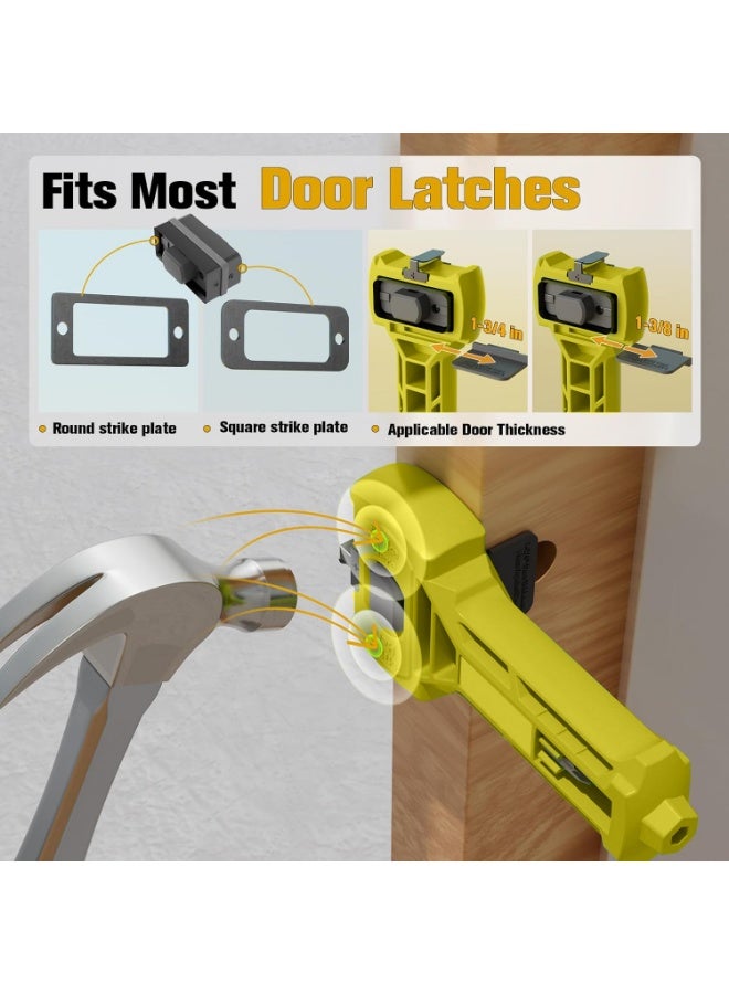 طقم مزلاج الباب – أداة تجويف مزلاج الباب للنقش والإزميل بدقة، مزودة بأدوات نقش وإزميل مدمجة وشفرات دائرية ومربعة قابلة للتبديل، مثالية لتركيب قفل الباب وأعمال التجويف - Image 3