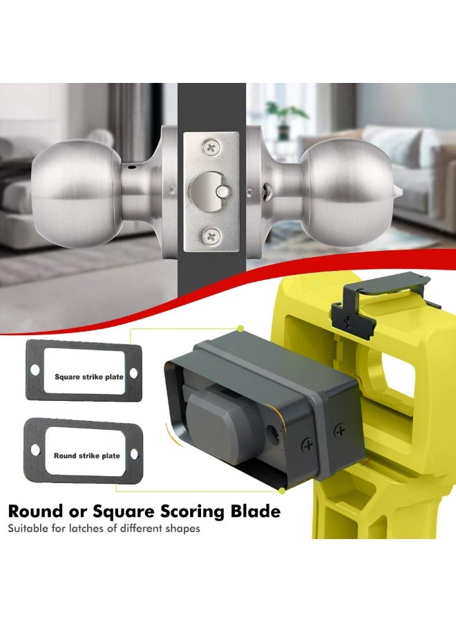 طقم مزلاج الباب – أداة تجويف مزلاج الباب للنقش والإزميل بدقة، مزودة بأدوات نقش وإزميل مدمجة وشفرات دائرية ومربعة قابلة للتبديل، مثالية لتركيب قفل الباب وأعمال التجويف - Image 2