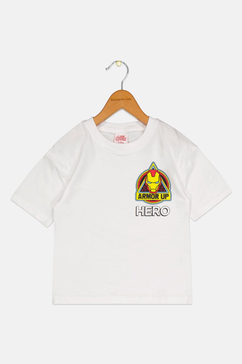 MARVEL Toddlers Boy Crew Neck Short Sleeves Graphic Print T-Shirt, White  - Image 1