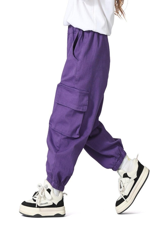 MINI PANDA Toddler Pants Girls&Boys，Stretch Twill Chino Toddler Pants Purple - Image 1