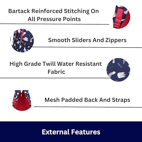 HYDER Kids 20L Zippy Kitty Backpack Best Stylish Waterproof Lightweight Casual/Picnic/Tuition/School Bag for Children Boys And Girls (Blue) - Image 4
