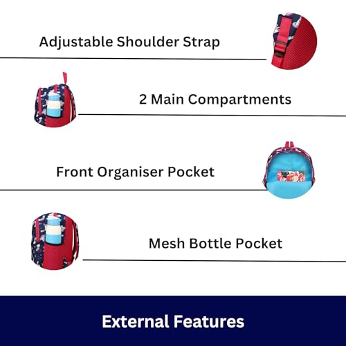 HYDER Kids 20L Zippy Kitty Backpack Best Stylish Waterproof Lightweight Casual/Picnic/Tuition/School Bag for Children Boys And Girls (Blue) - Image 3