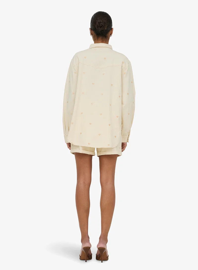 Only Onlvera Long Sleeve  Heart Denim Shirt